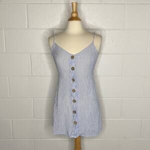 Paradise Blue and White Pin Stripes Mini Tank Dress BT1